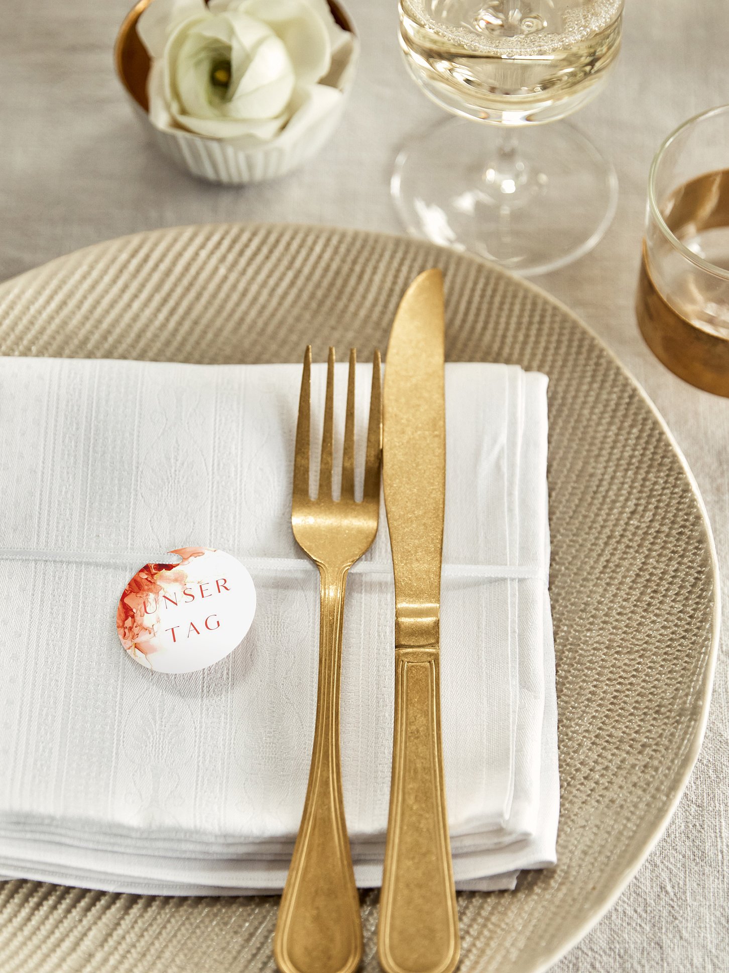 Anhänger mit Band zur Hochzeit Marble Art