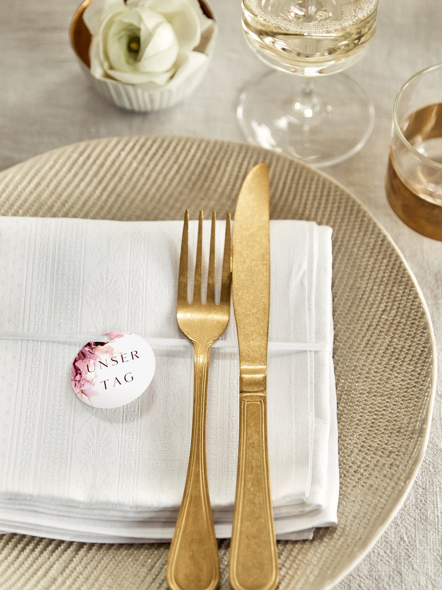 Anhänger mit Band zur Hochzeit Marble Art