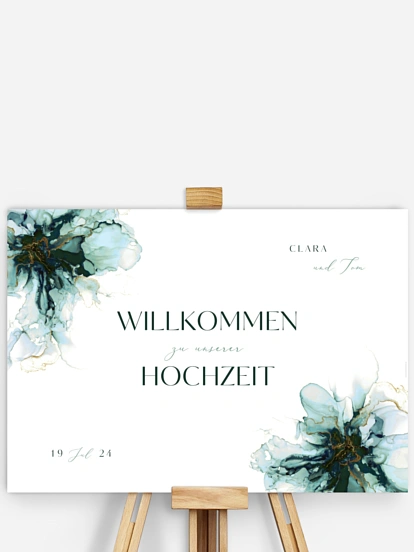 Willkommensschild Marble Art
