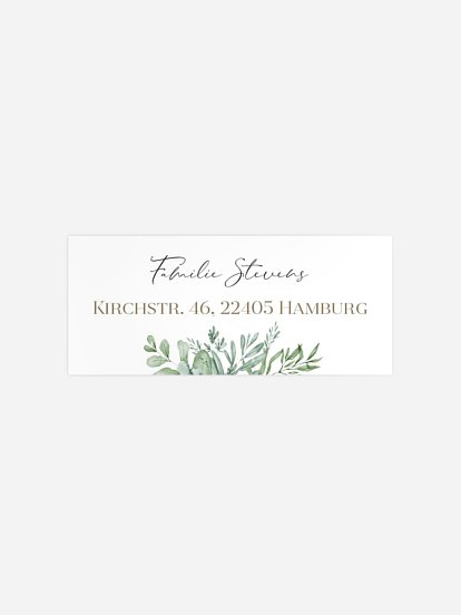 Absenderaufkleber Taufe Fully Green