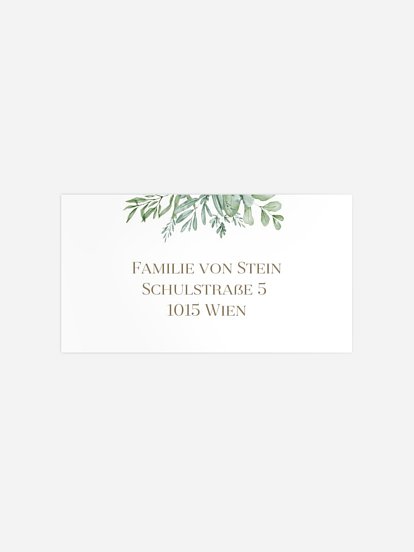 Empfängeraufkleber Taufe Fully Green