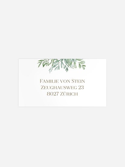 Empfängeraufkleber Taufe Fully Green