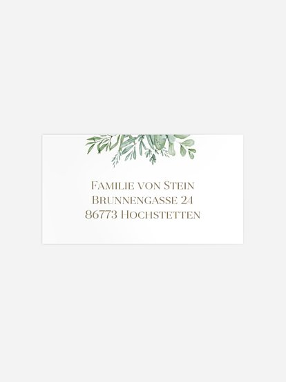 Empfängeraufkleber Taufe Fully Green