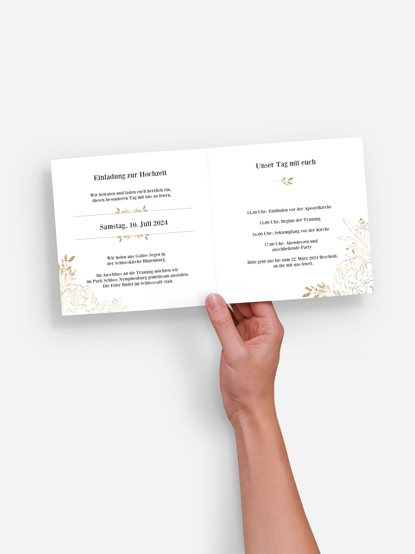 Hochzeitseinladung Rosegold