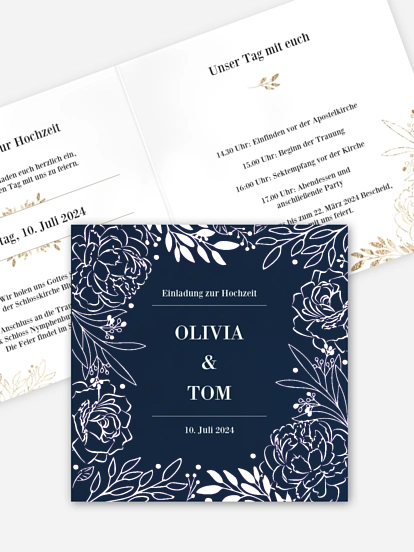 Hochzeitseinladung Rosegold