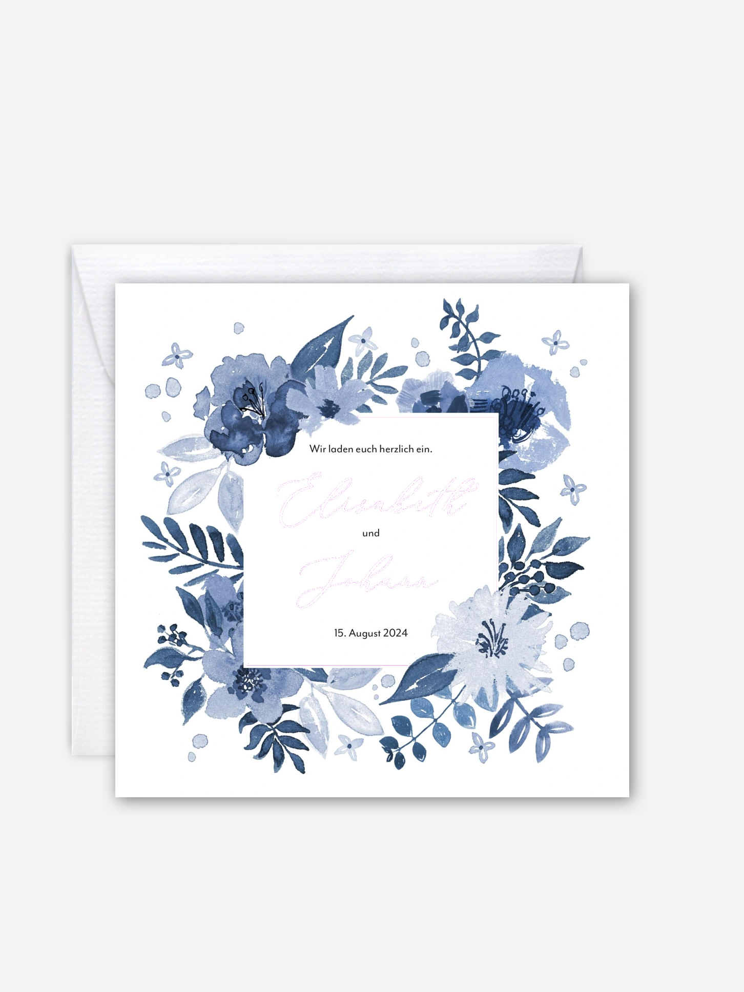 Hochzeitseinladung Blue Garden