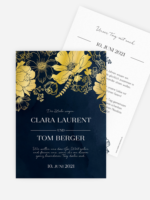 Hochzeitseinladung Zarte Blüten