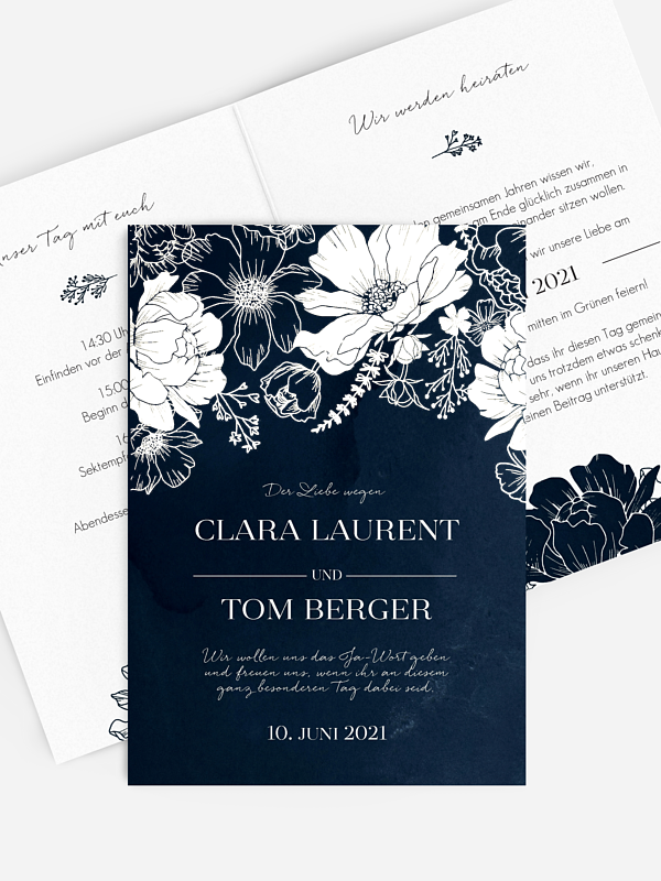 Hochzeitseinladung Zarte Blüten