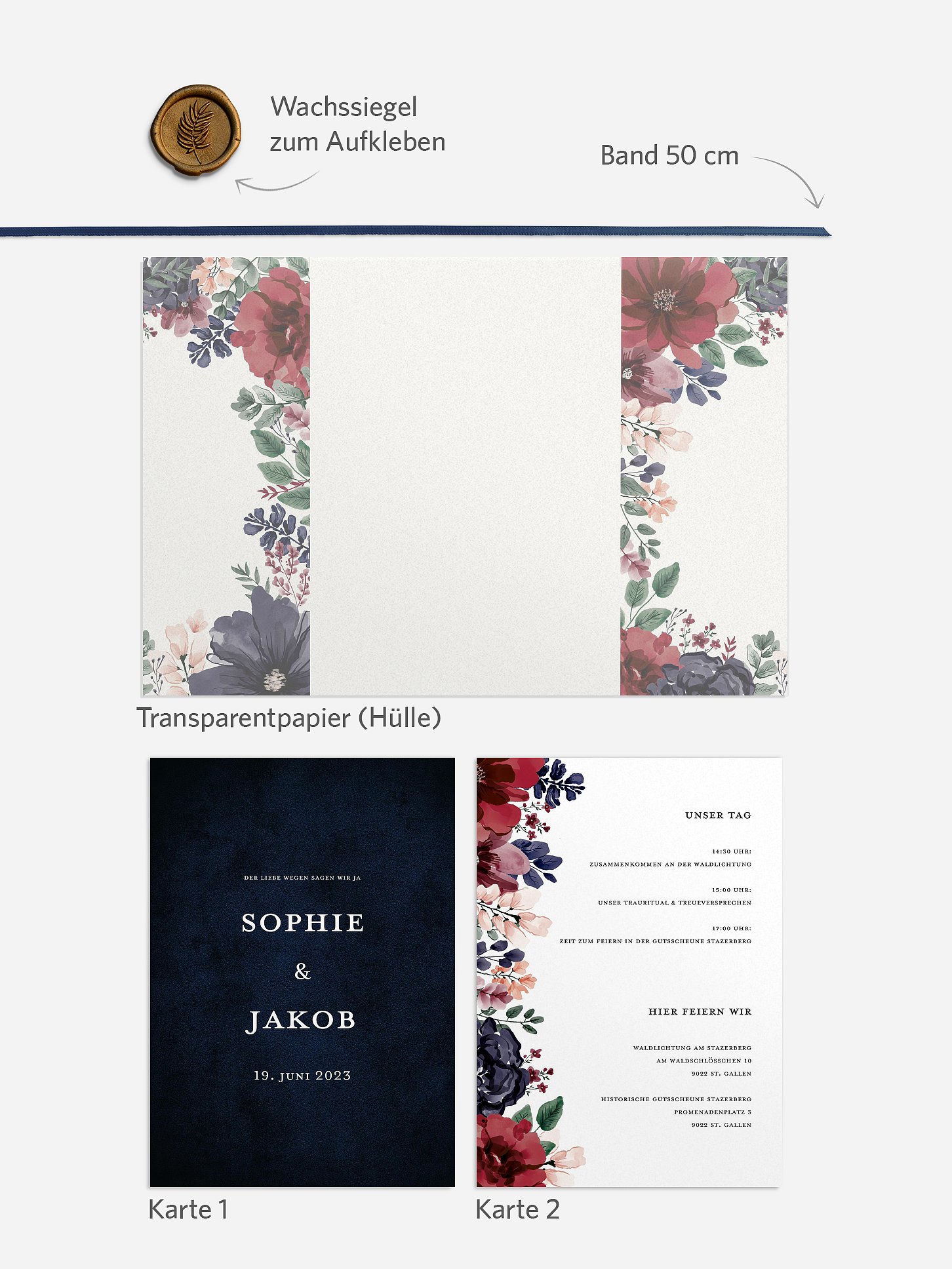 Hochzeitseinladung Bouquet Frame