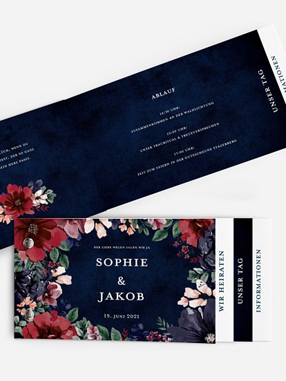 Hochzeitseinladung Bouquet Frame