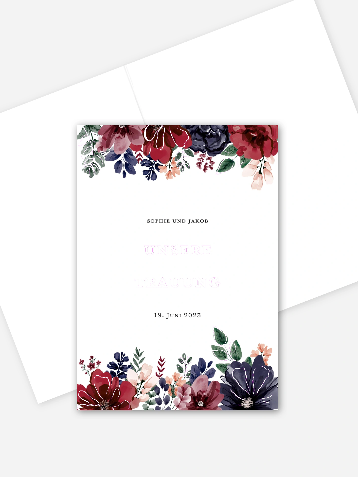 Kirchenheft Hochzeit Bouquet Frame