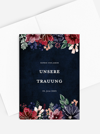 Kirchenheft Hochzeit Bouquet Frame