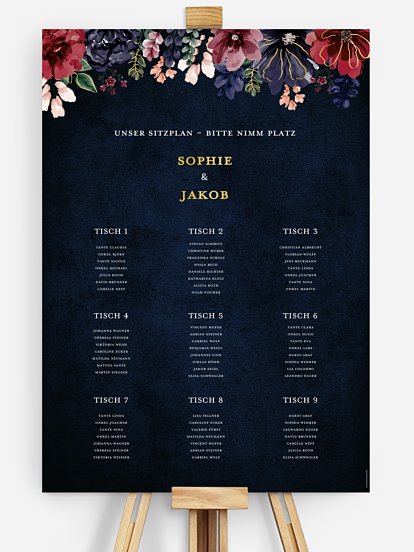 Sitzplan Plakat Bouquet Frame