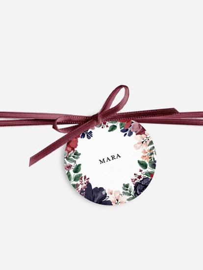 Anhänger mit Band zur Hochzeit personalisiert Bouquet Frame