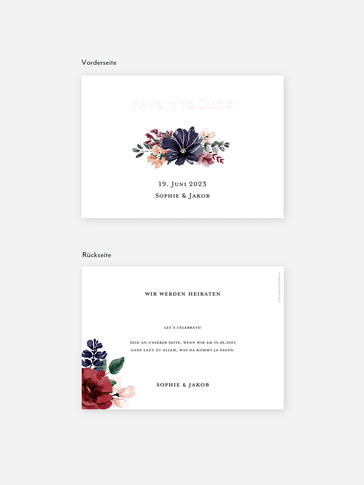 Save-the-Date Karte Bouquet Frame
