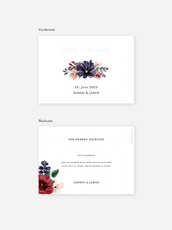 Save-the-Date Karte Bouquet Frame