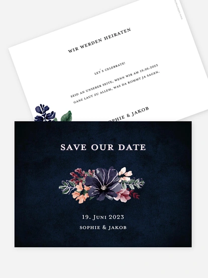 Save-the-Date Karte Bouquet Frame