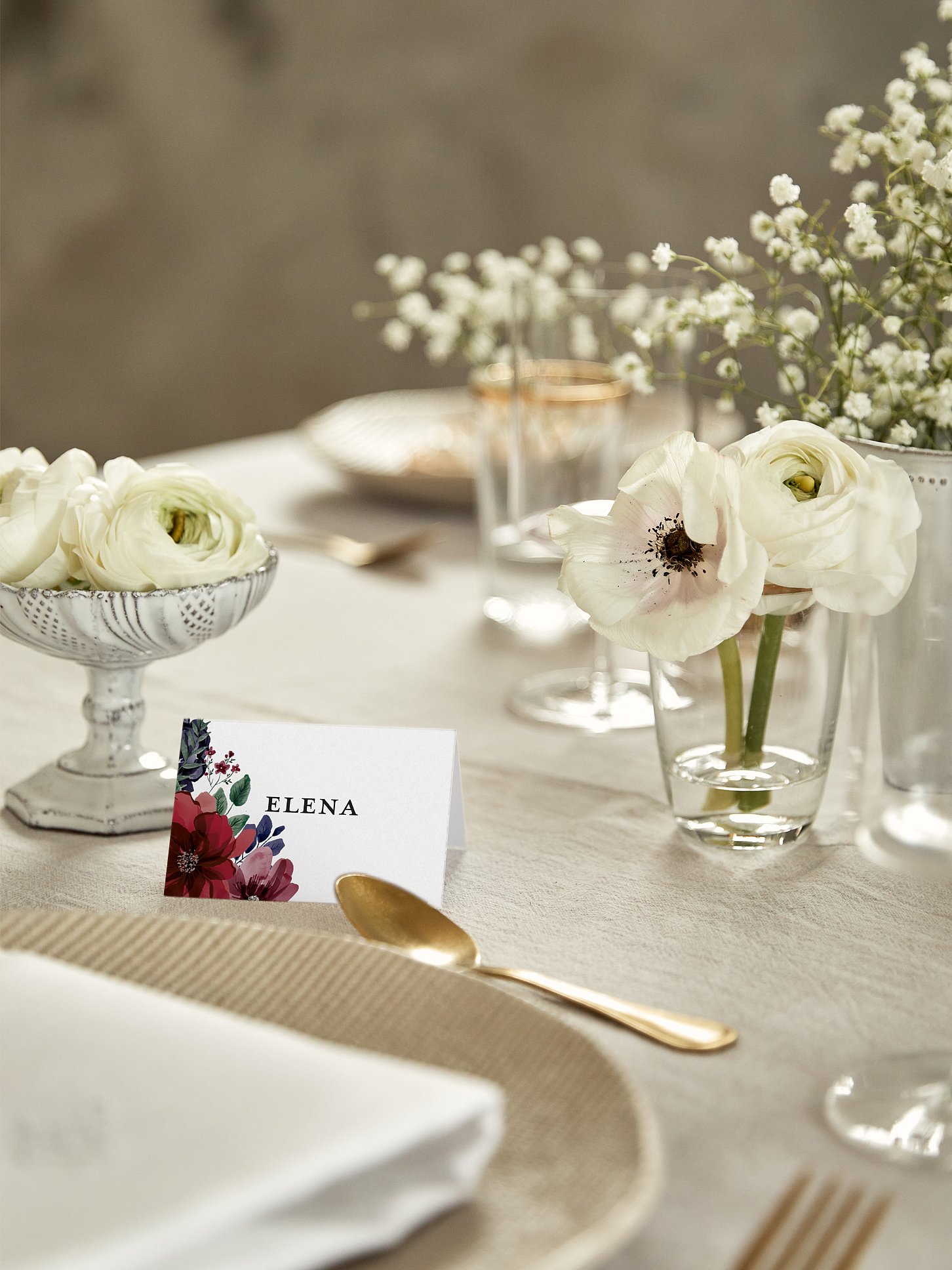 Tischkarte Hochzeit Bouquet Frame