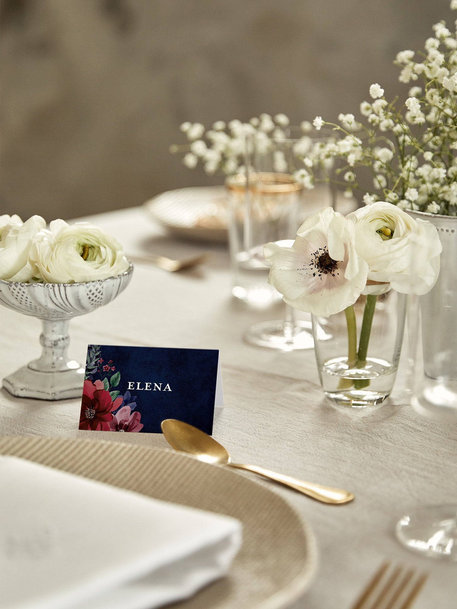 Tischkarte Hochzeit Bouquet Frame