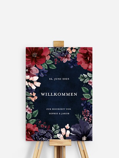 Willkommensschild Bouquet Frame