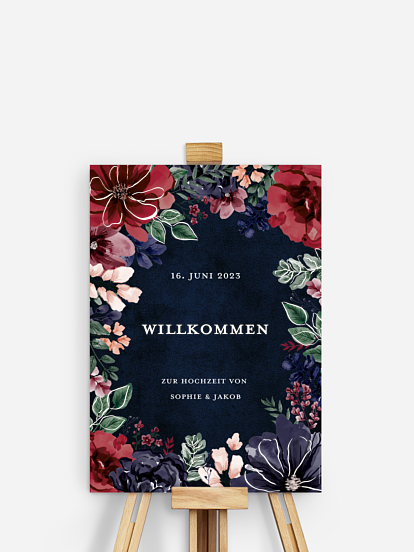 Willkommensschild Bouquet Frame