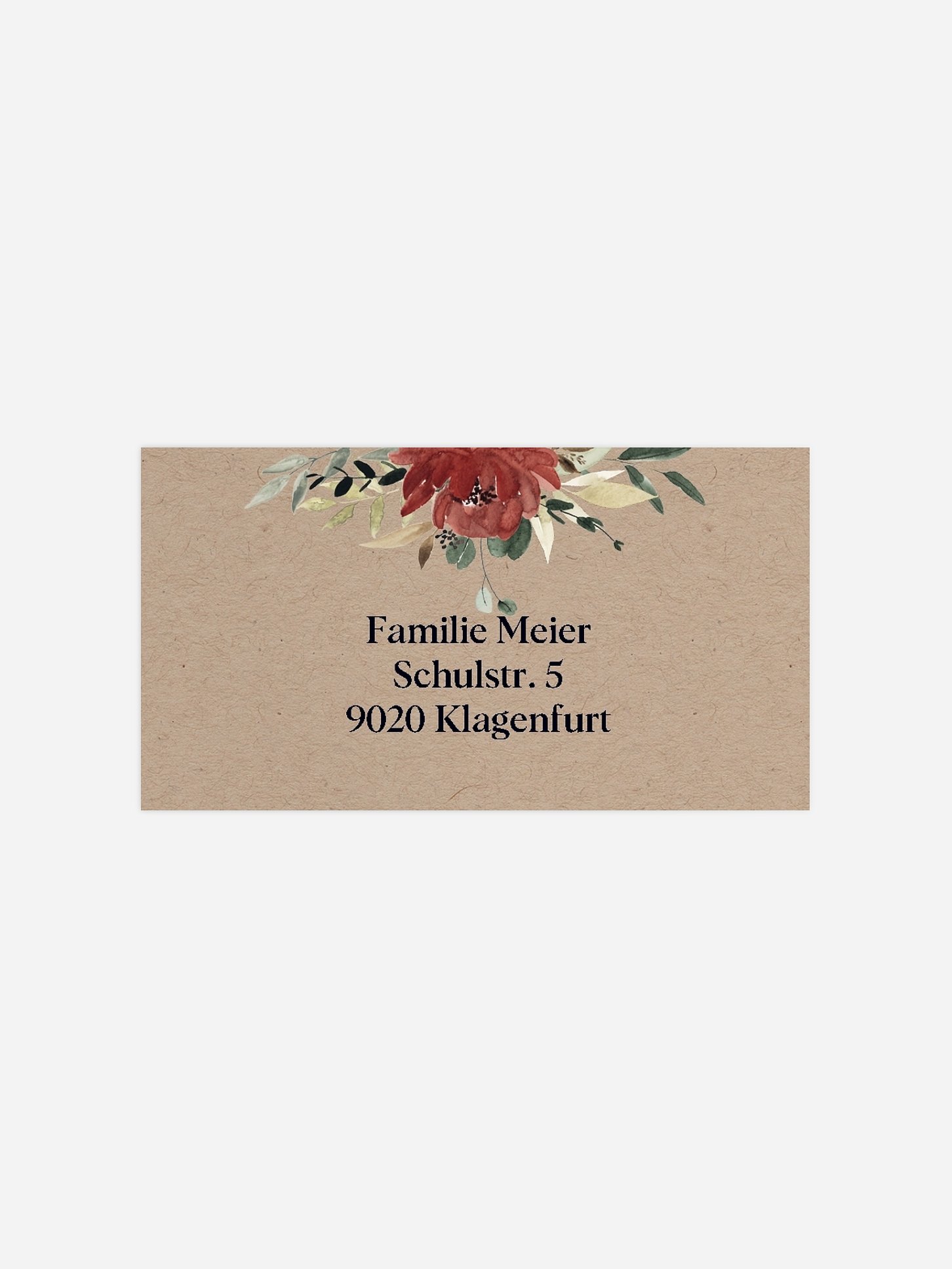 Empfängeraufkleber Trauer Red Peony