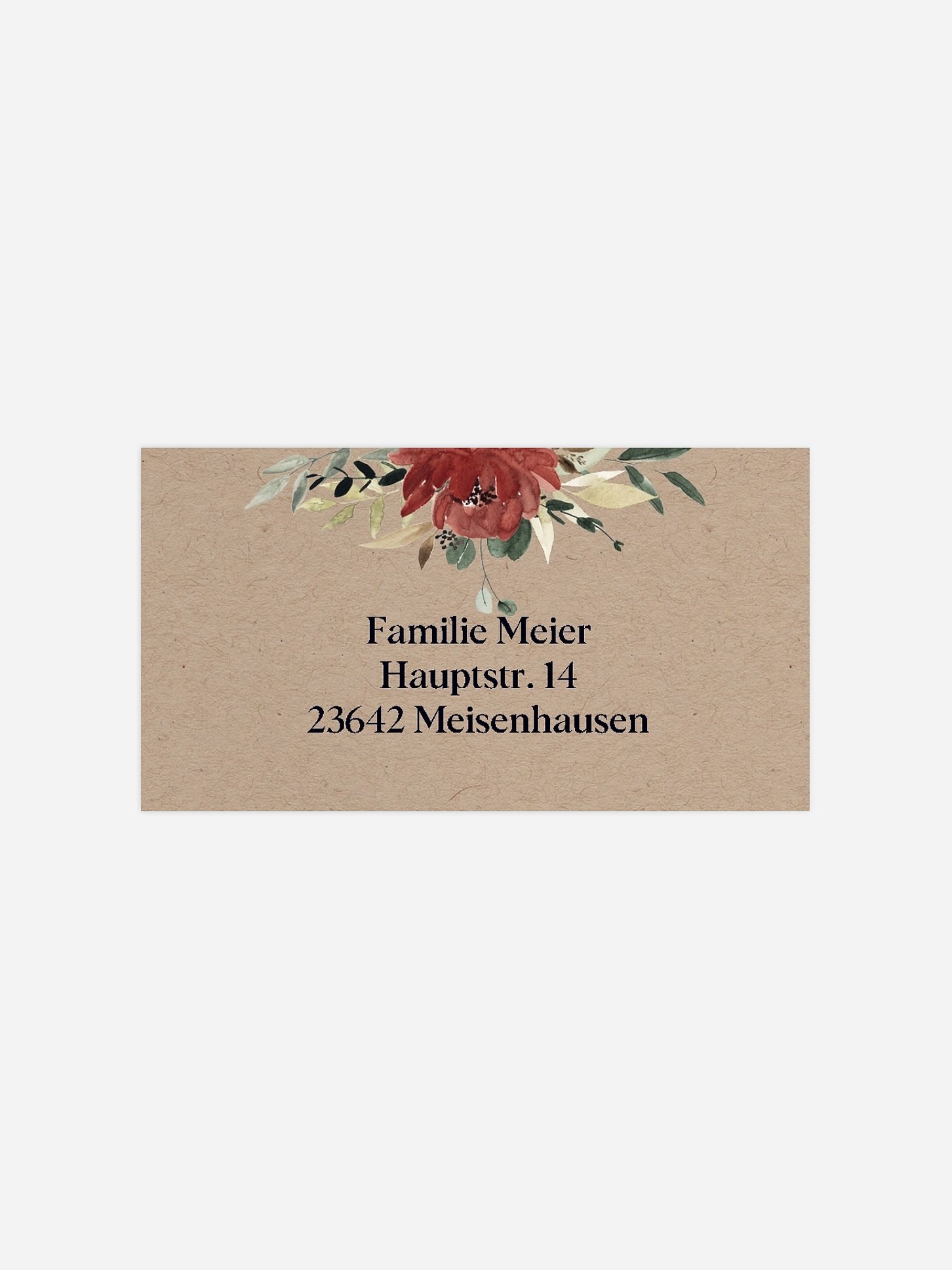 Empfängeraufkleber Trauer Red Peony