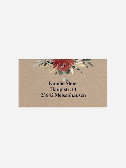 Empfängeraufkleber Trauer Red Peony