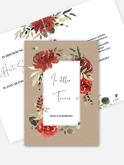 Trauerkarte Red Peony
