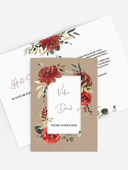 Trauerdanksagung Red Peony