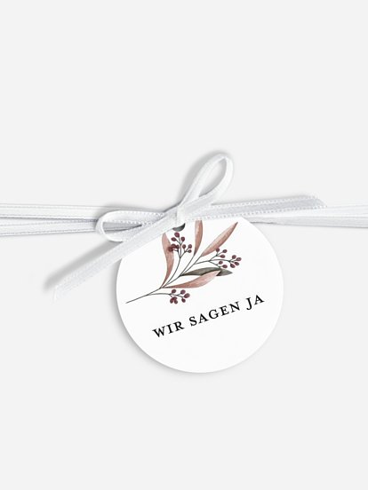 Anhänger mit Band zur Hochzeit Apricot Garden