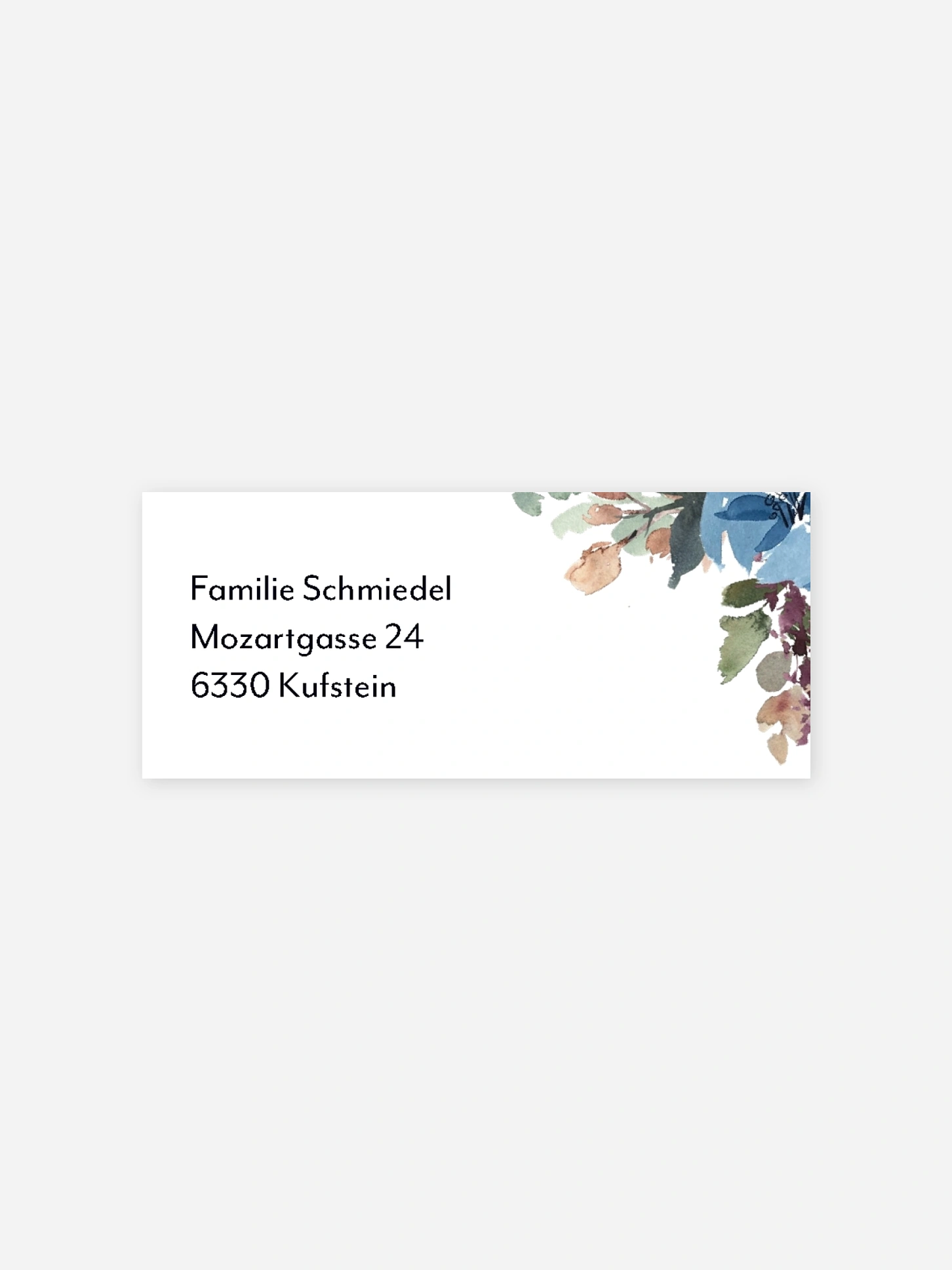 Absenderaufkleber Trauer Blue Flowers