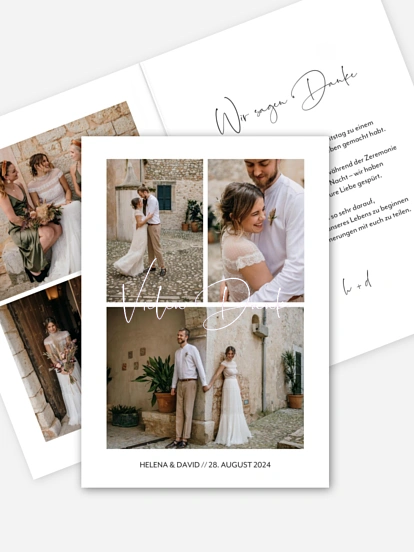 Dankeskarte Hochzeit Goldene Zeiten