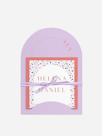 Hochzeitseinladung Terrazzo