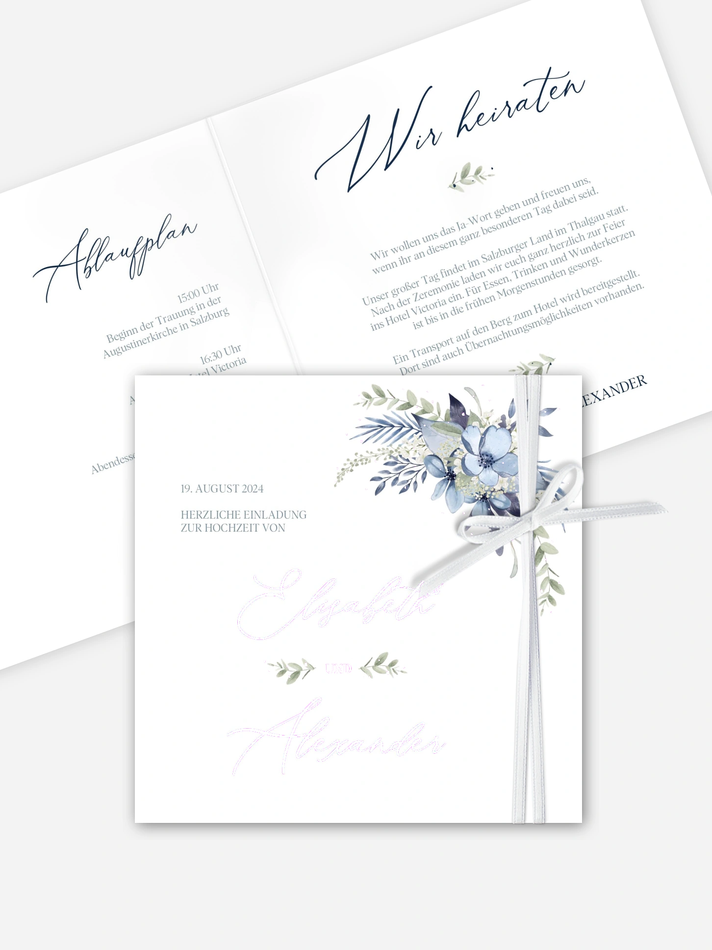 Hochzeitseinladung Flower Blues