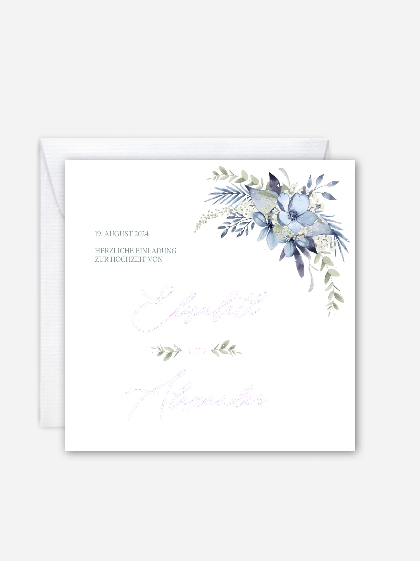 Hochzeitseinladung Flower Blues