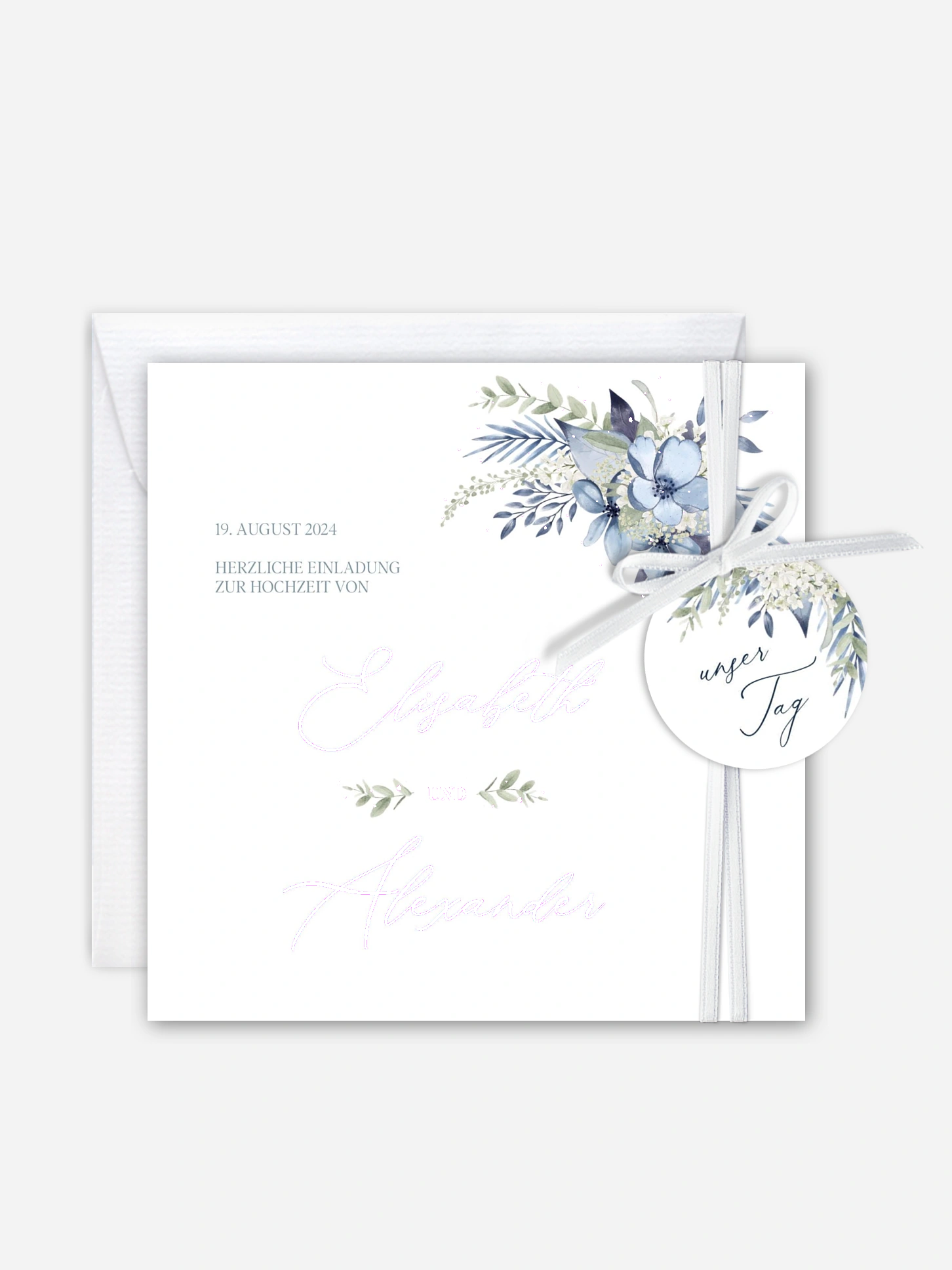 Hochzeitseinladung Flower Blues