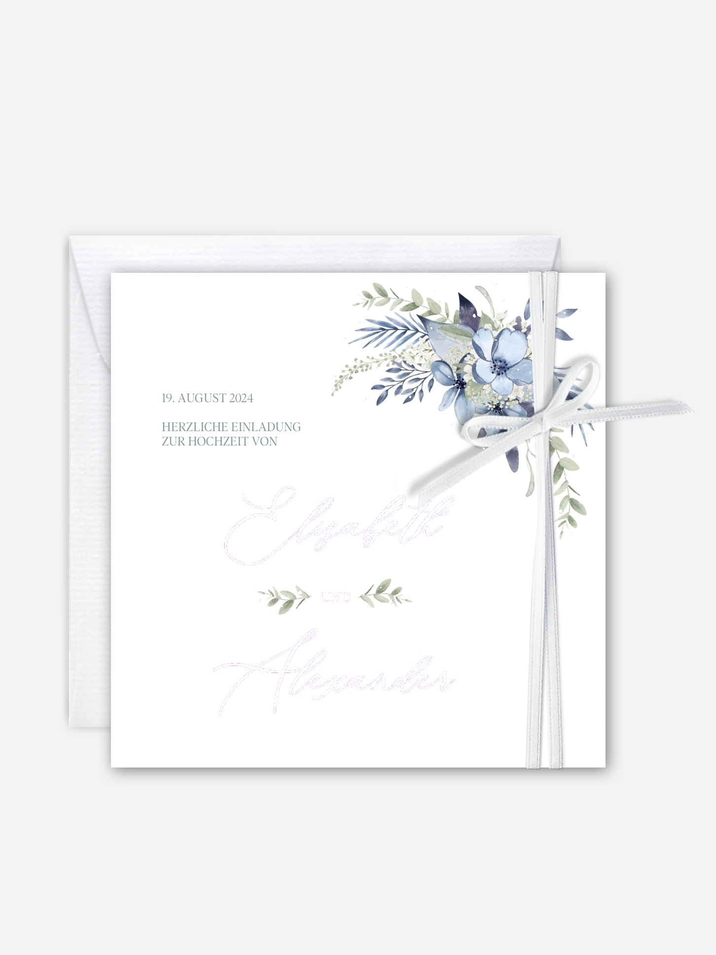 Hochzeitseinladung Flower Blues