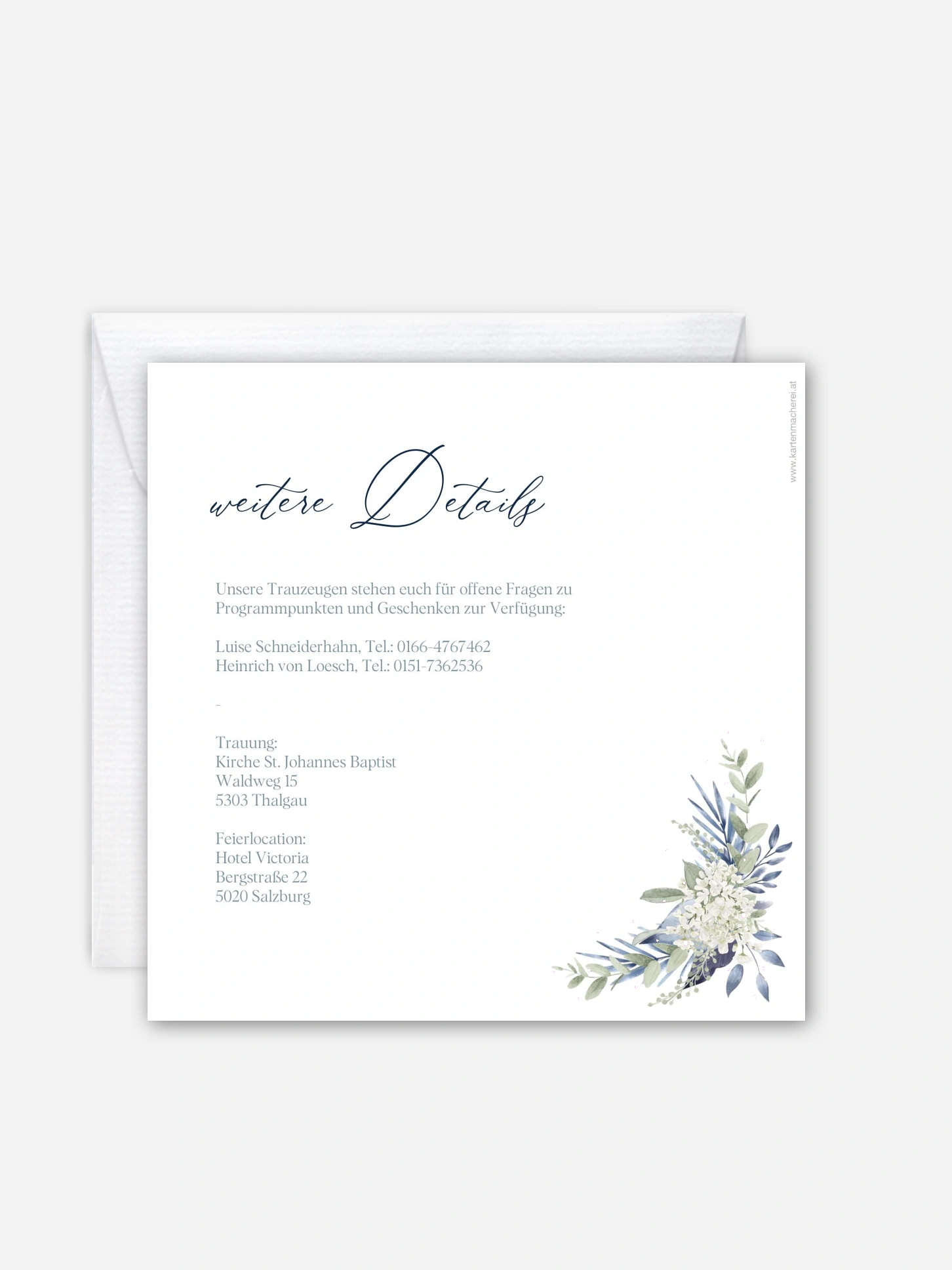 Hochzeitseinladung Flower Blues
