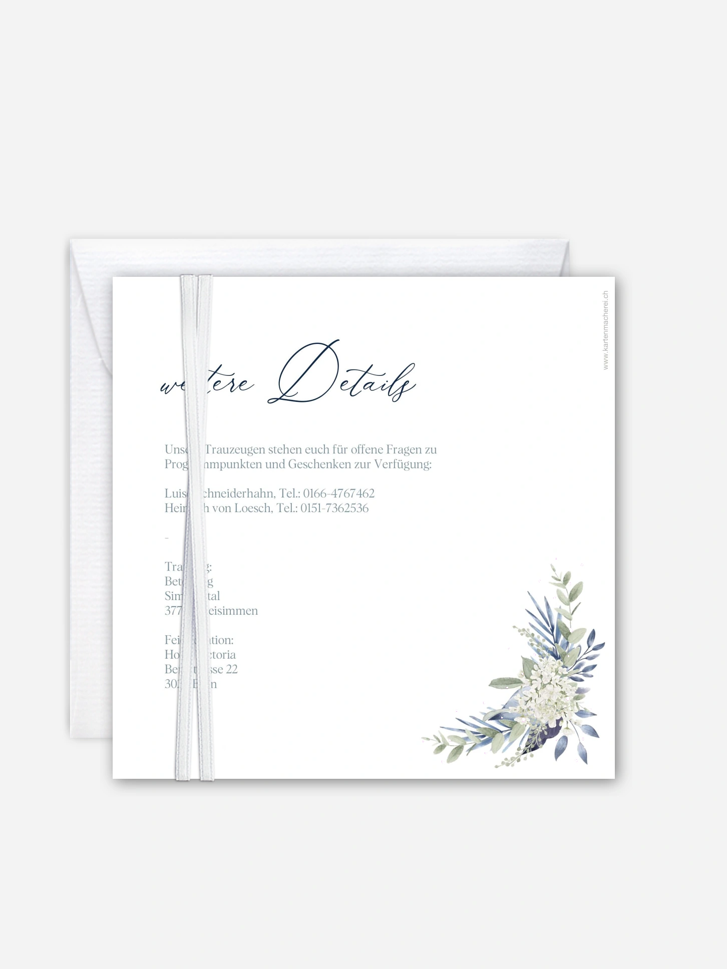 Hochzeitseinladung Flower Blues