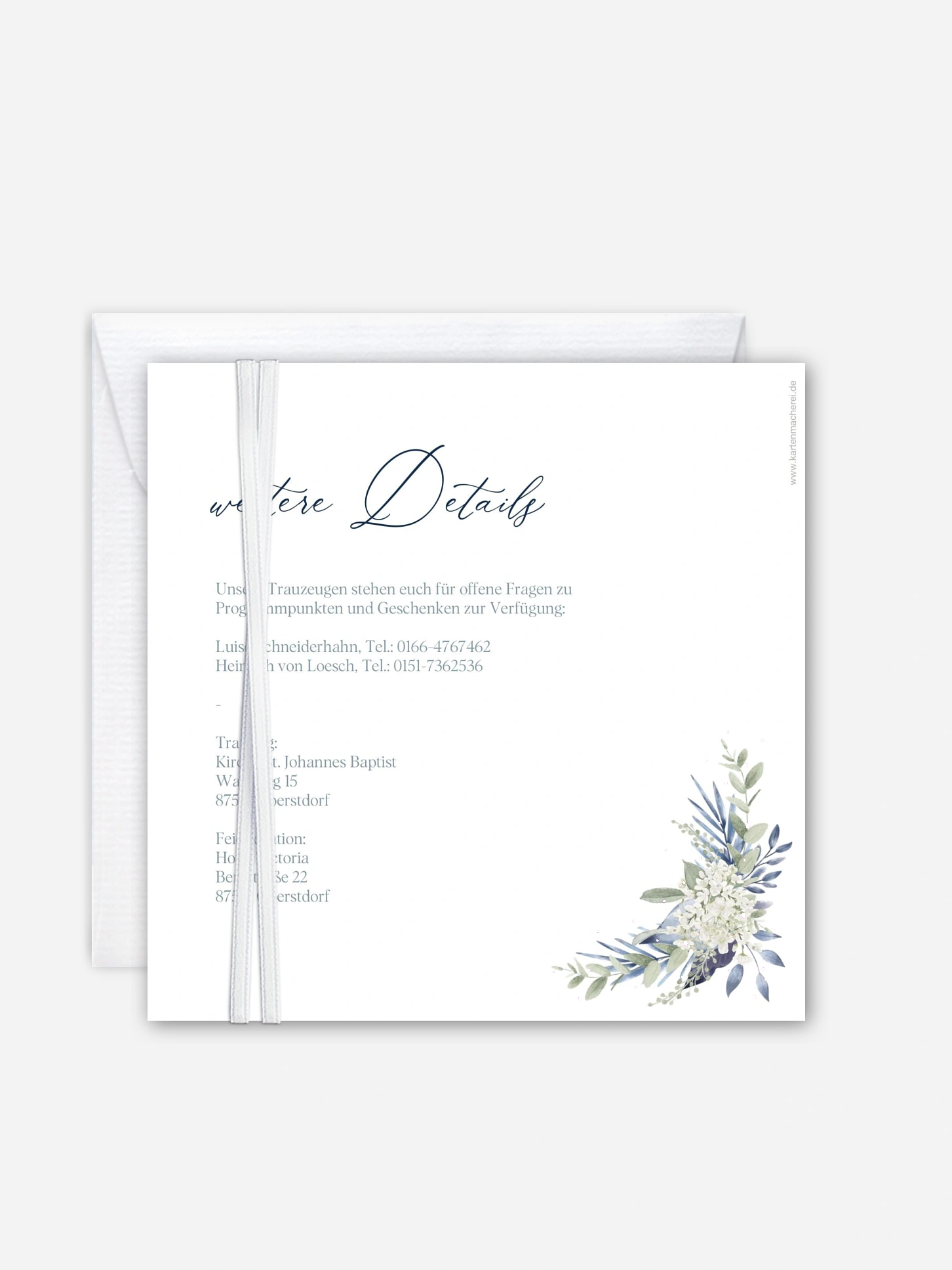 Hochzeitseinladung Flower Blues
