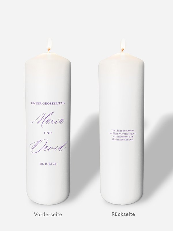 Hochzeitskerze Typo Love