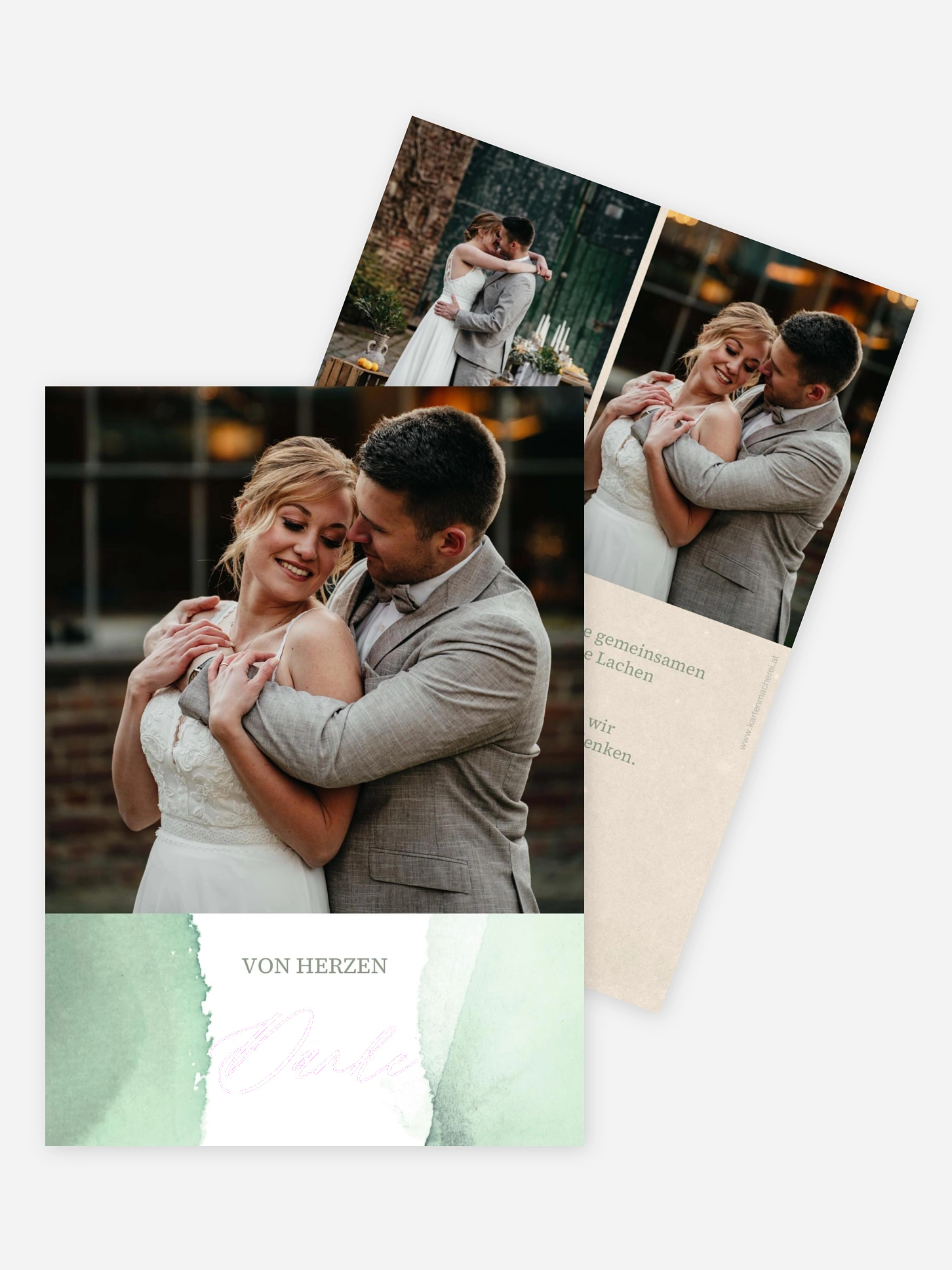 Dankeskarte Hochzeit Typo Love