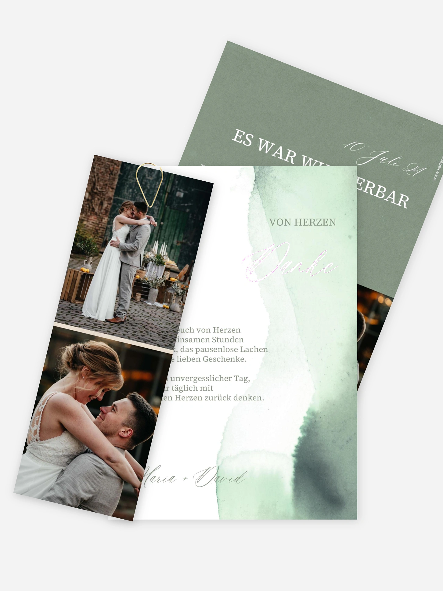Dankeskarte Hochzeit Typo Love