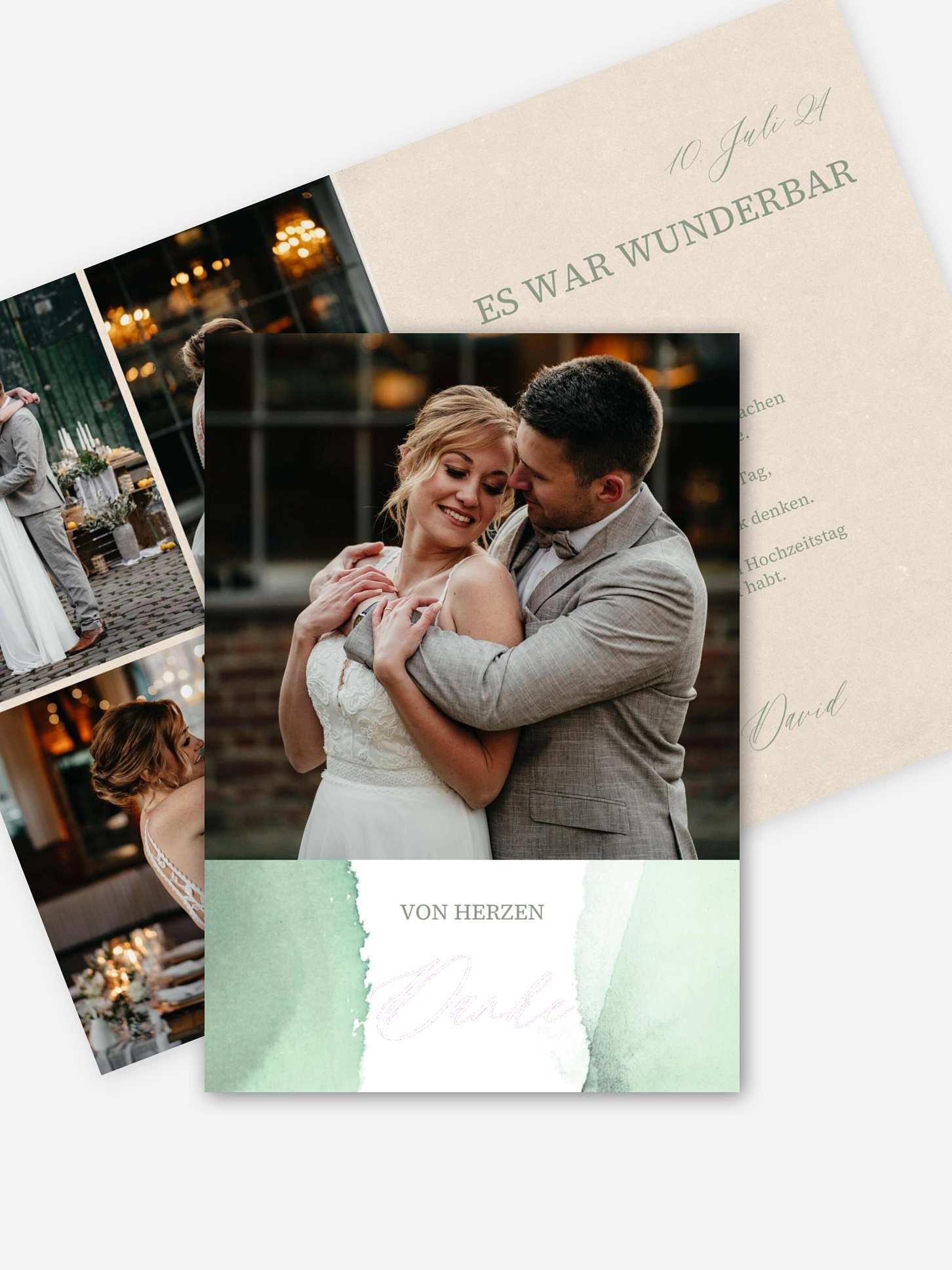 Dankeskarte Hochzeit Typo Love
