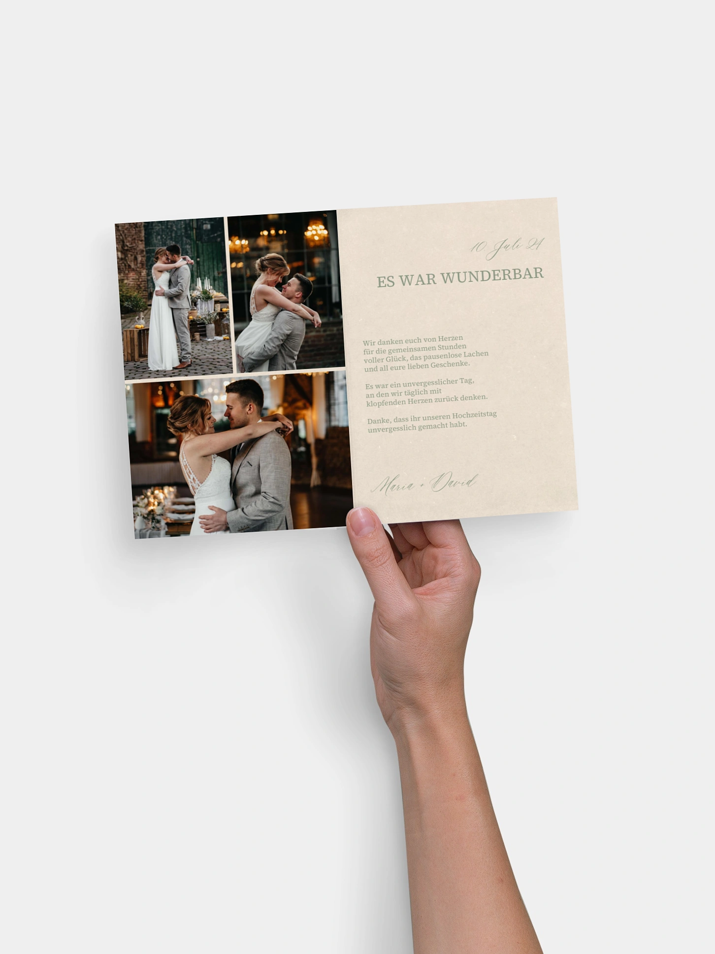 Dankeskarte Hochzeit Typo Love
