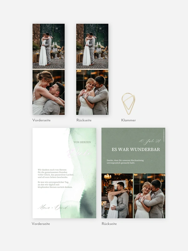 Dankeskarte Hochzeit Typo Love