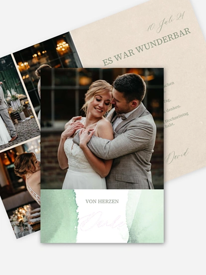 Dankeskarte Hochzeit Typo Love
