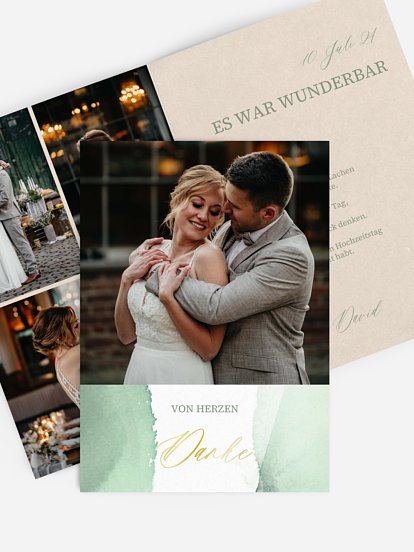 Dankeskarte Hochzeit Typo Love