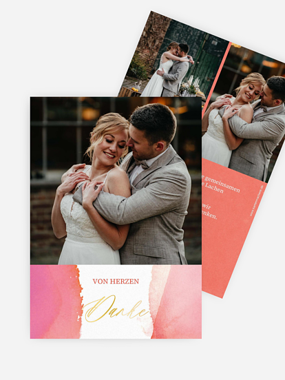 Dankeskarte Hochzeit Typo Love